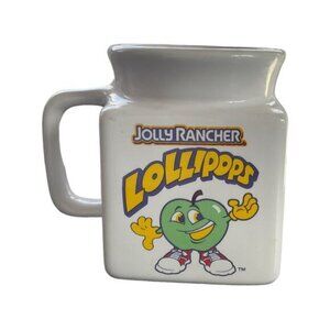 Jolly Rancher Lollipops Ceramic Mug Handle White Square-Shaped Design FDI USA